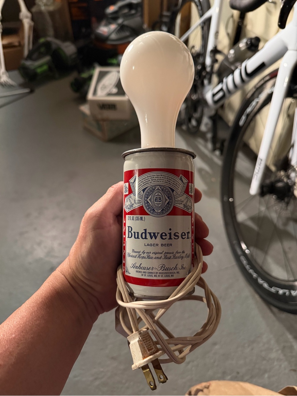 Budweiser Can Small Lamp with Cord 1980’s Beer